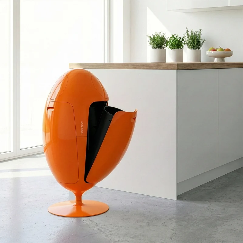 Ovetto ABS Arancio - Pattumiera di design per la raccolta differenziata