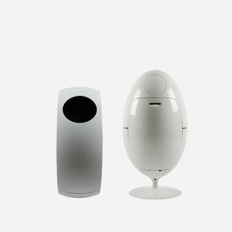 Set Buc + Ovetto ABS Bianco - Cesto portabiancheria e Pattumiera di design