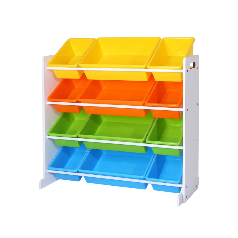 Meuble de rangement jouets enfant 12 boîtes amovibles