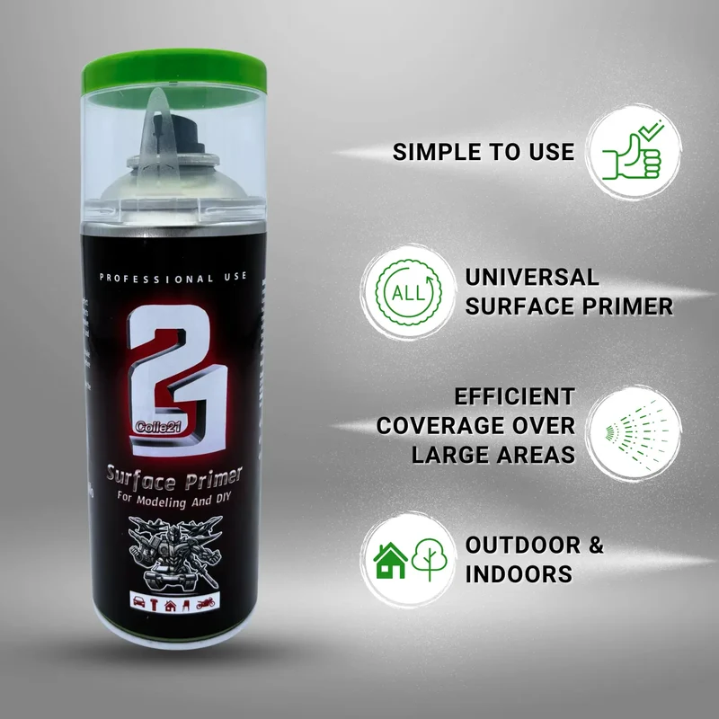 PRIMER SPRAY GREEN MATT Colle21 - Produit pour bricolage & modélisme, pour des finitions parfaites ! ✨🔧 -