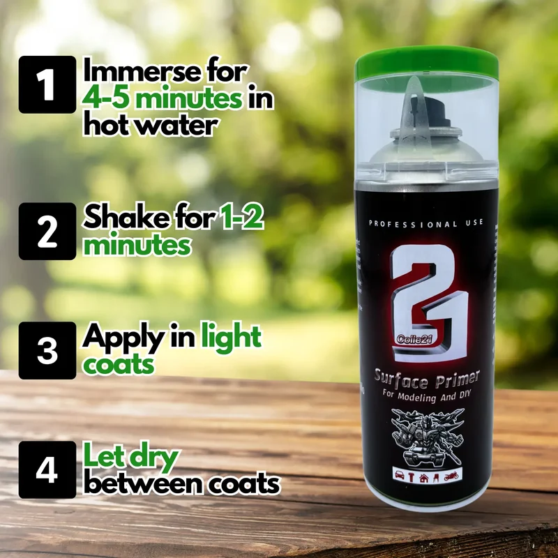PRIMER SPRAY GREEN MATT Colle21 - Produit pour bricolage & modélisme, pour des finitions parfaites ! ✨🔧 -