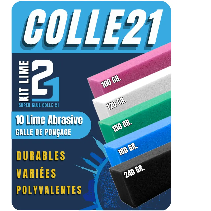 10 Limes Abrasives Superglue Colle21 – Granulométries 100 à 240, accessoires professionnels pour Bricolage & Modélisme ✨🔧