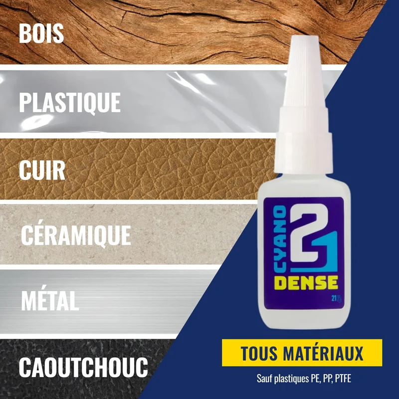 KIT ACTIVATEUR Colle21 Super Glue Colle21 DENSE + ACTIVATEUR LIQUIDE pour cyano 30ml - Colle Extra-Forte Multi-Usages Idéale pour le modélisme, le bricolage créatif et les réparations techniques exigeantes.🛠️
