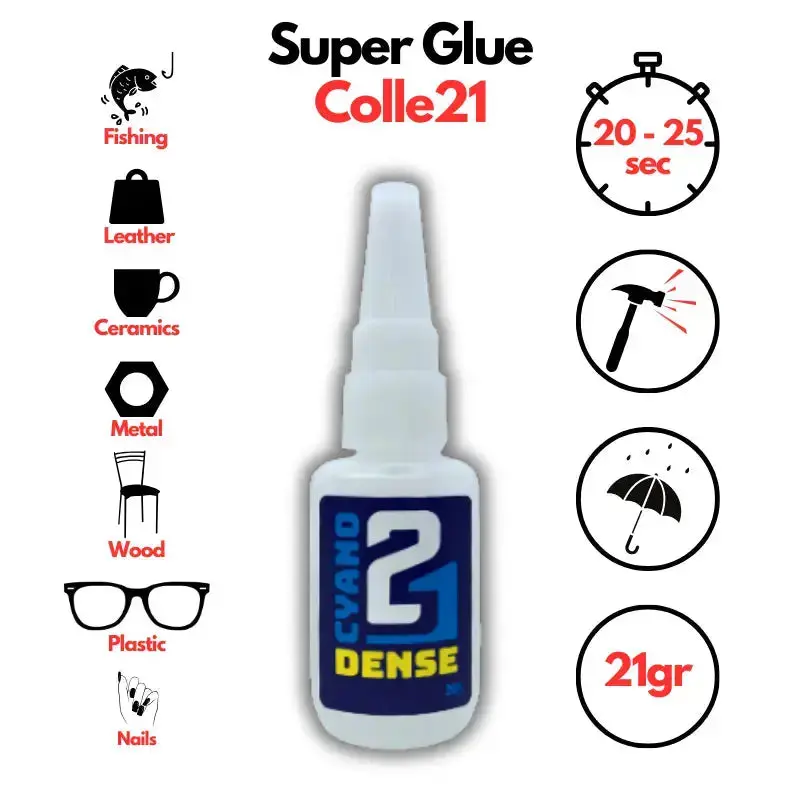 KIT ACTIVATEUR Colle21 Super Glue Colle21 DENSE + ACTIVATEUR LIQUIDE pour cyano 30ml - Colle Extra-Forte Multi-Usages Idéale pour le modélisme, le bricolage créatif et les réparations techniques exigeantes.🛠️