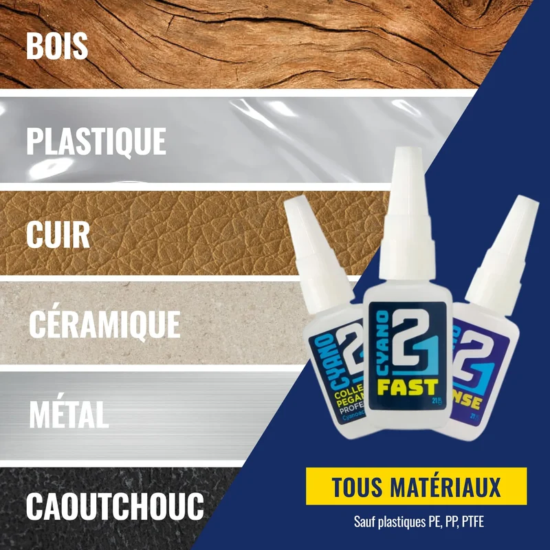 🧪 Kit TRIO Super Glue ( 1 Fast, 1 Dense, 1 Cyano Colle21 21g) Colle21 – 3 Colles Extra-Forte Multi-Usages Idéale pour le modélisme, le bricolage créatif et les réparations techniques exigeantes.🛠️