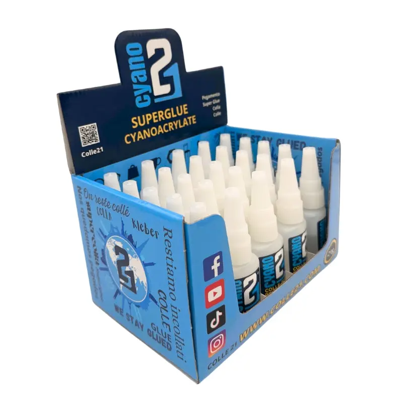 📦 Super Glue Cyano Colle21 – Boîte de 25 Flacons (21g) : Colle Extra-Forte Multi-Usages Idéale pour le modélisme, le bricolage créatif et les réparations techniques exigeantes.🛠️