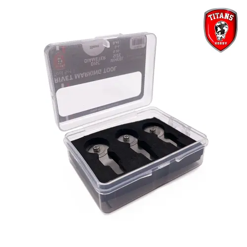 Riveteuse pour modélisme TITANS HOBBY TTH030, Ensemble n°1 d'outils pour rivets - 3 roues de 15 mm de diamètre ( 0,35 mm, 0,4 mm, 0,45 mm) TITANS HOBBY - Riveteuse pour modélisme