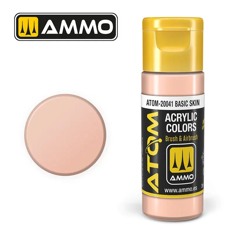 Peinture acrylique ATOM Ammo Mig Basic Skin by Mig Jiménez - peinture pour le modélisme, peinture artistique, peinture acrylique.