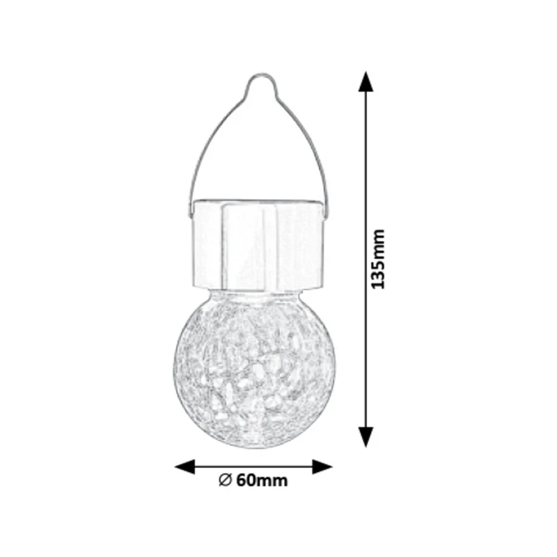 Rabalux Yola Solar Lamp, 1 lm, IP44, satin chrome, 0.06 W LED, 7850
