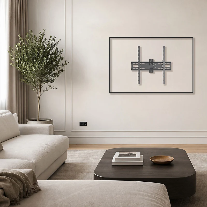 Maclean TV Mount / Bracket, max VESA 400x400, 32-55", up to 30 kg, black, tilt adjustment +2°–-10° and swivel adjustment +90°–-90°, MC-191