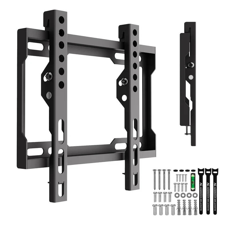 Maclean TV Mount / Bracket, max VESA 200x200, 13-43", up to 45 kg, black, tilt adjustment 0°–8°, MC-186