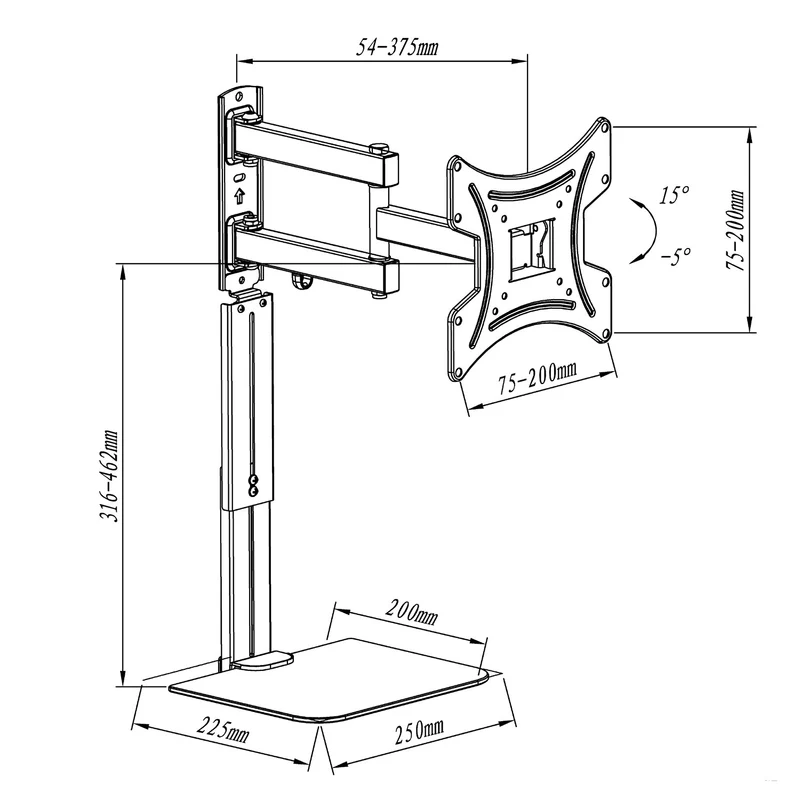 Maclean TV Mount with DVD Shelf, vesa 200x200 , 23"-43", 25kg, MC-771A +HDMI 2.0 4K 3D UHD 1.8m CABLE 48 bit