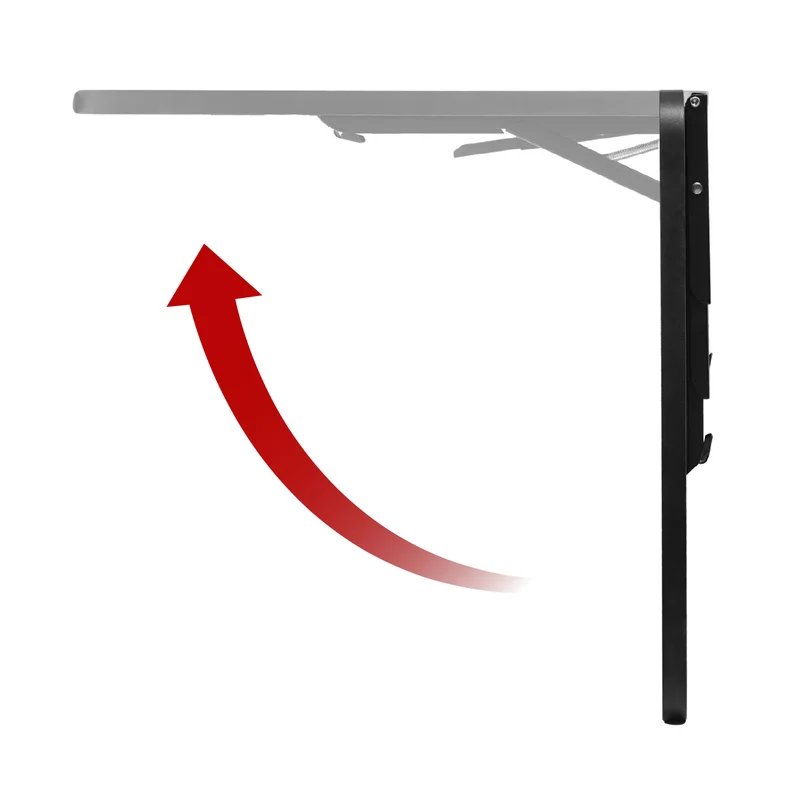 Maclean folding shelf/top, black, 100x40 cm, max 50 kg, MC-128 B