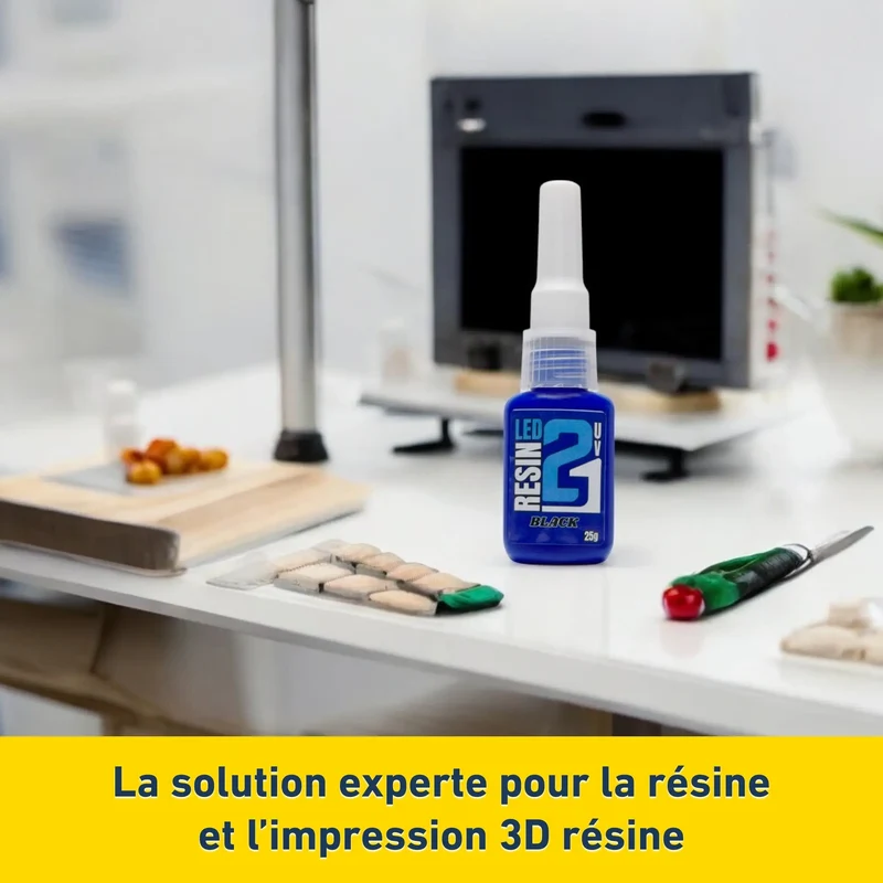 🧪 Kit TRIS Résine UV LED (Lot de 3) Colle21 + Lampe – 3 Résines: Blanche, Transparente, Noire, 3 Résine Époxy Haute Précision pour Modélisme, Bricolage et Créations DIY ✨🔆