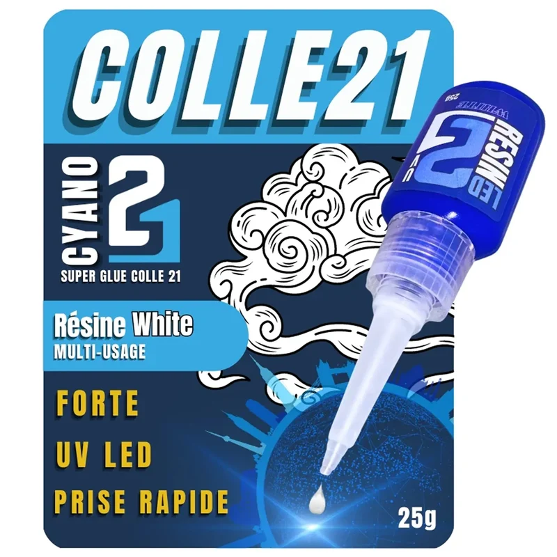 🧪 Kit TRIS Résine UV LED (Lot de 3) Colle21 + Lampe – 3 Résines: Blanche, Transparente, Noire, 3 Résine Époxy Haute Précision pour Modélisme, Bricolage et Créations DIY ✨🔆