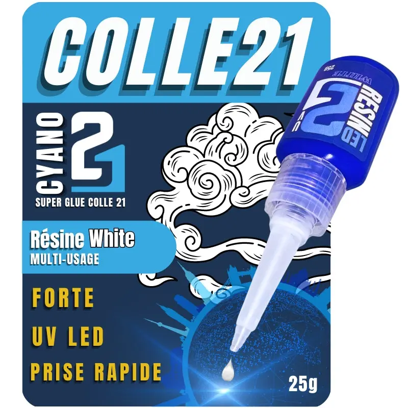🧪 Résine Blanche LED UV Colle21 – 25g : Résine Époxy Monocomposant Haute Précision pour Modélisme, Bricolage et Créations DIY