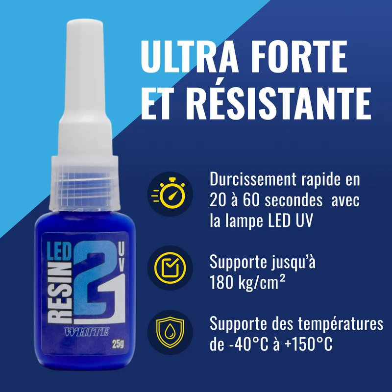 🧪 Résine Blanche LED UV Colle21 – 25g : Résine Époxy Monocomposant Haute Précision pour Modélisme, Bricolage et Créations DIY
