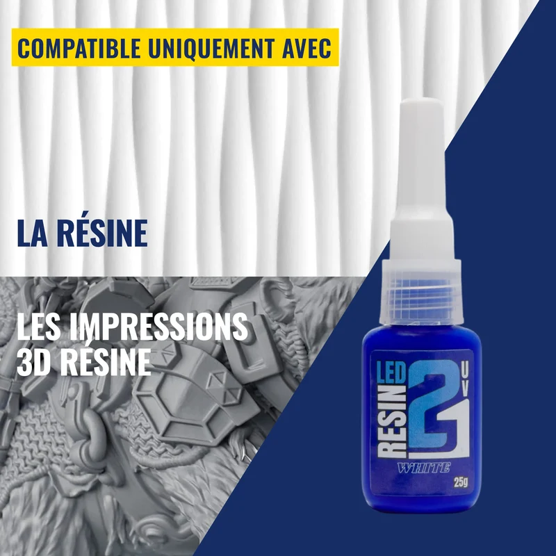 🧪 Résine Blanche LED UV Colle21 – 25g : Résine Époxy Monocomposant Haute Précision pour Modélisme, Bricolage et Créations DIY