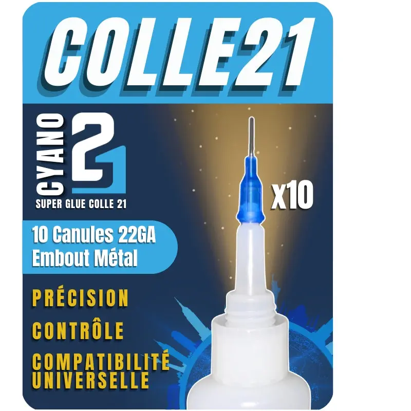 ✨ 10 Canules de Précision avec Embout Métal 22GA By Super Glue Cyano Colle21 – Canules professionnelle de précision pour le Bricolage & Modélisme ! ✨🔆