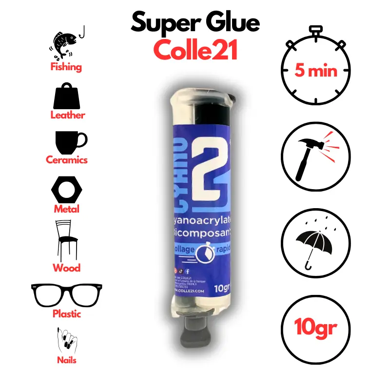 🧪 Super Glue Colle 21 CYANO BI-COMPOSANT Seringue Adhésif professionnelle de précision Idéale pour le modélisme, le bricolage créatif et les réparations techniques exigeantes. 🛠️