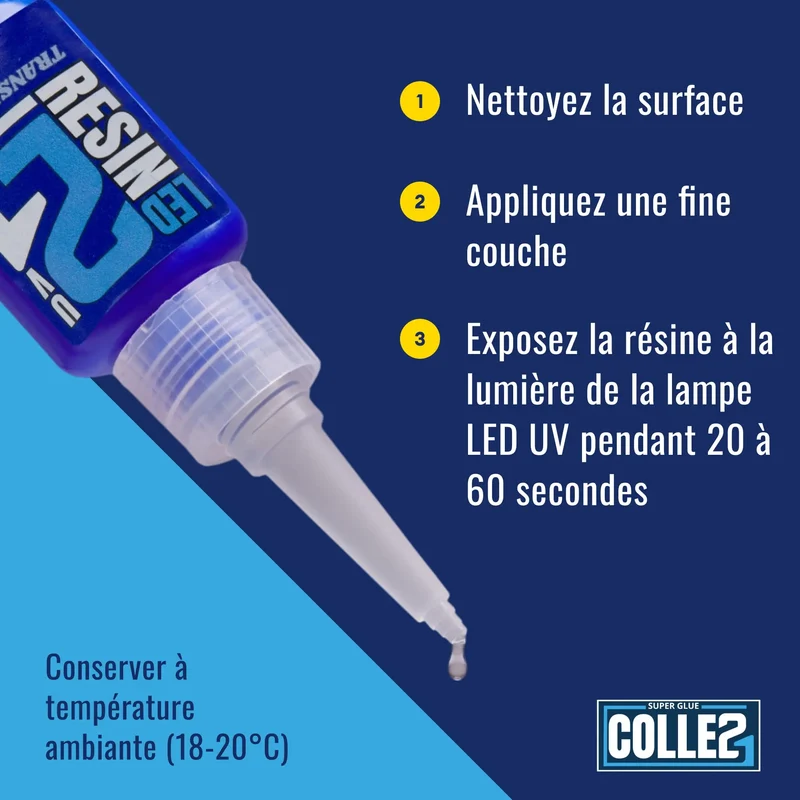 🧪 Colle Résine Transparente LED UV Colle21 + Lampe . Résine Époxy Haute Précision pour Modélisme, Bricolage et Créations DIY ✨🔆