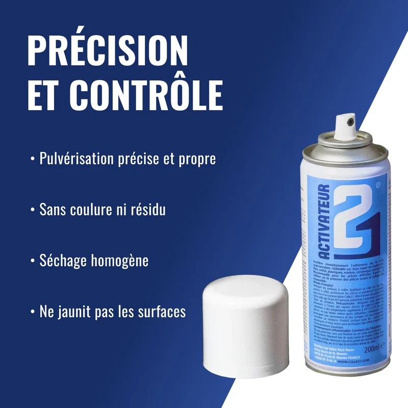 🧪 KIT ACTI BLACK Super Glue Colle21 – Colle Cyanoacrylate Noire + Activateur Spray 200ml – Colle Extra-Forte Multi-Usages Idéale pour le modélisme, le bricolage créatif et les réparations techniques exigeantes .🛠️