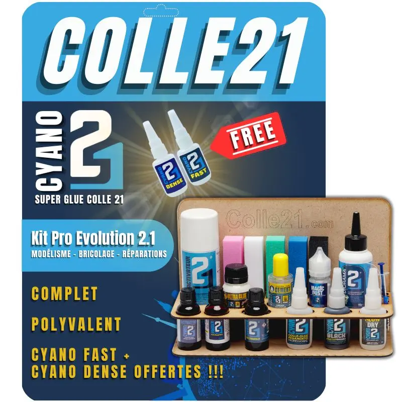 🧪 KIT PRO EVOLUTION Super Glue Colle21 Multi-Usage Tous Matériaux – Kit Professionnel idéale pour le modélisme, le bricolage créatif et les réparations techniques exigeantes. 🛠️🚀