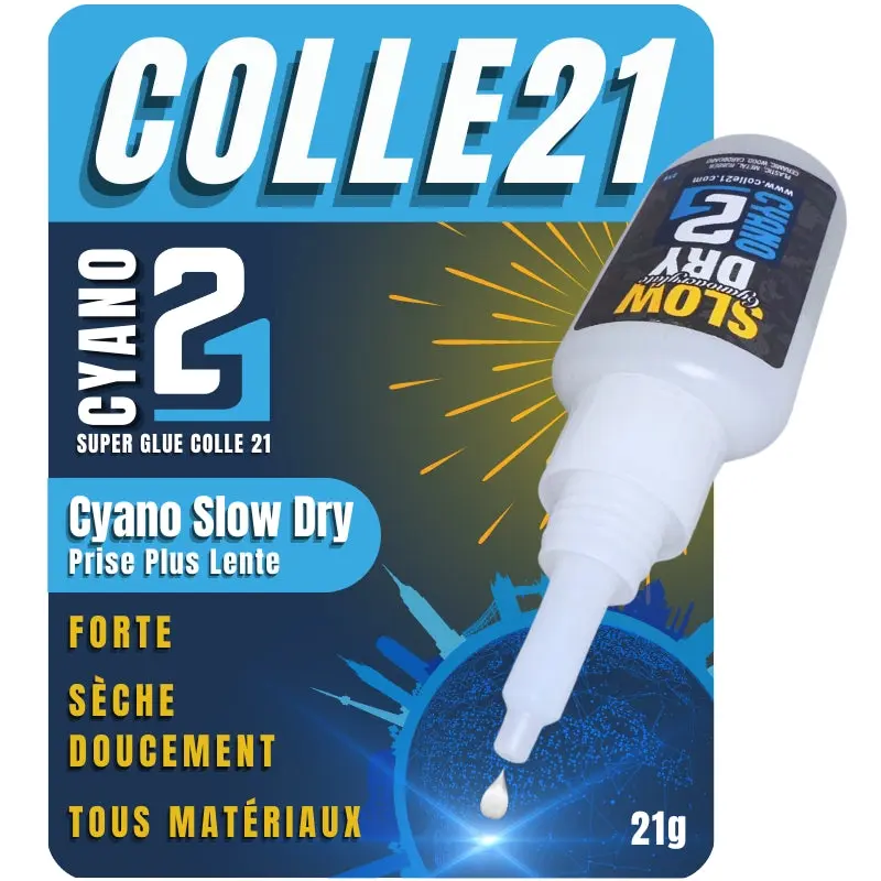 Super Glue Colle21 SLOW DRY 21g by Ammo Mig –Colle Extra-Forte Multi-Usages Idéale pour le modélisme, le bricolage créatif et les réparations techniques exigeantes.🛠️
