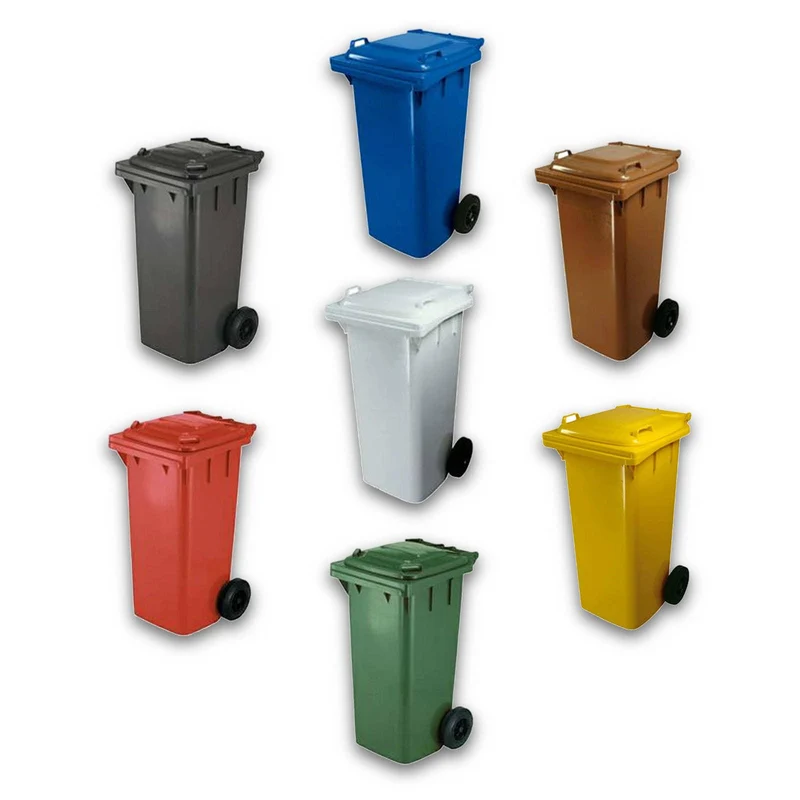 Bidone per la raccolta differenziata 120 lt - colore grigio