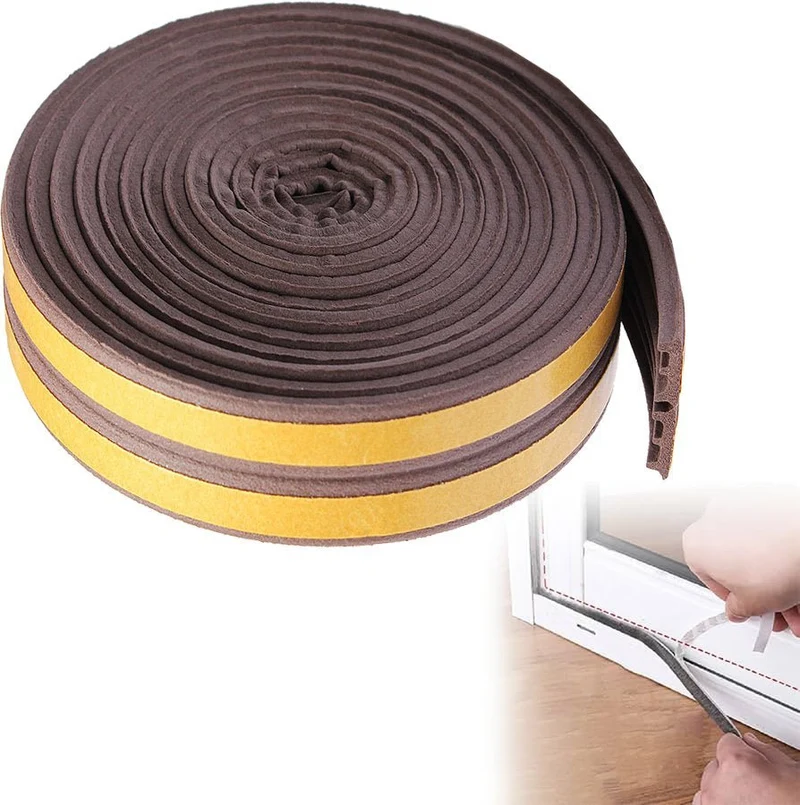 Parafreddo per porte e finestre in gomma Cardinale 9 mm x 6 mt - marrone