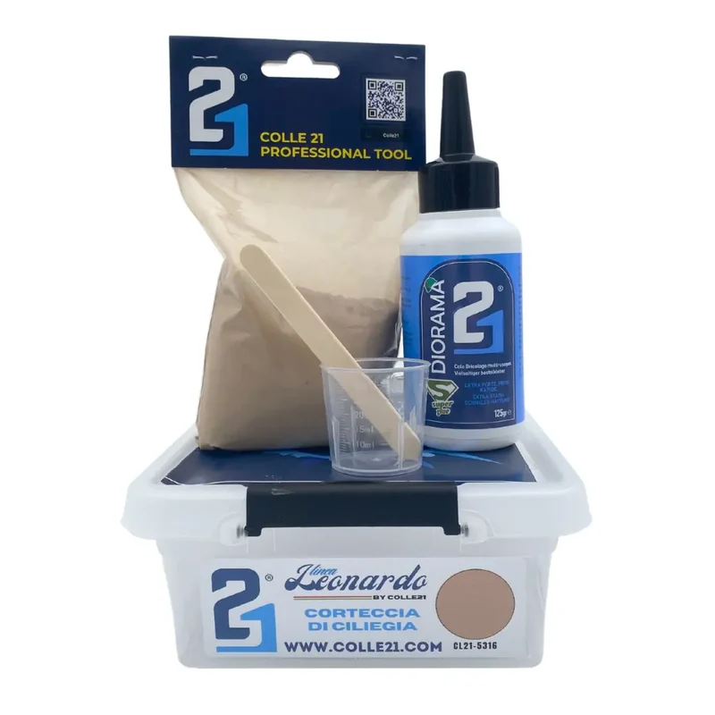 🍒 Terre Decorative Linea Leonardo – Corteccia di Ciliegia By Colle21 :Poudre décoratif spécialement pensé pour la réalisation de décors, la mise en scène de dioramas et la personnalisation de projets de modélisme.