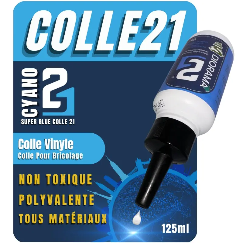 🧪 Colle Blanche Vinylique Colle21 – 125 ml Colle professionnel pour vos décors, projets DIY dioramas et modélisme.🚀
