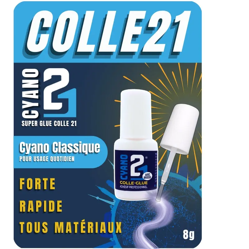 🚀 Super Glue Colle21 8g | colle cyanoacrylate universelle 🖌️ avec pinceau de précision – Idéale pour le modélisme, le bricolage créatif et les réparations techniques exigeantes.🛠️