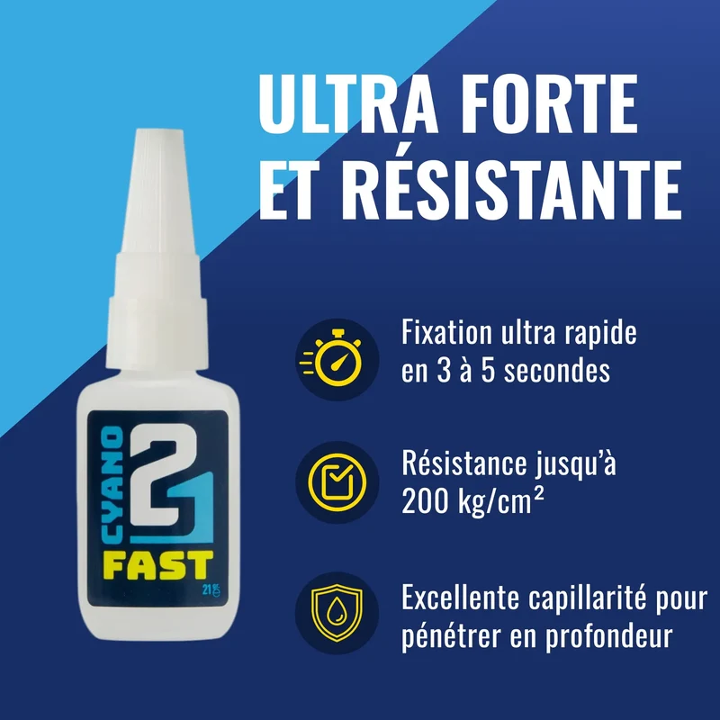 🚀 Colle21 FAST 21g | Super Glue Ultra-Liquide à Séchage Express – Colle Extra-Forte Multi-Usages Idéale pour le modélisme, le bricolage créatif et les réparations techniques exigeantes.🛠️