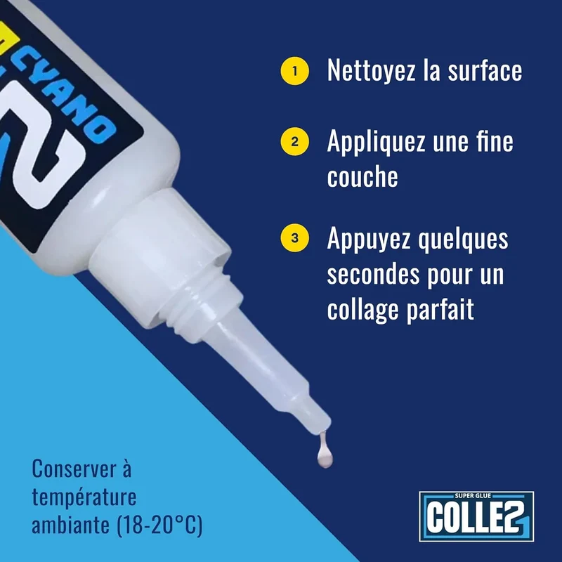🚀 Colle21 FAST 21g | Super Glue Ultra-Liquide à Séchage Express – Colle Extra-Forte Multi-Usages Idéale pour le modélisme, le bricolage créatif et les réparations techniques exigeantes.🛠️