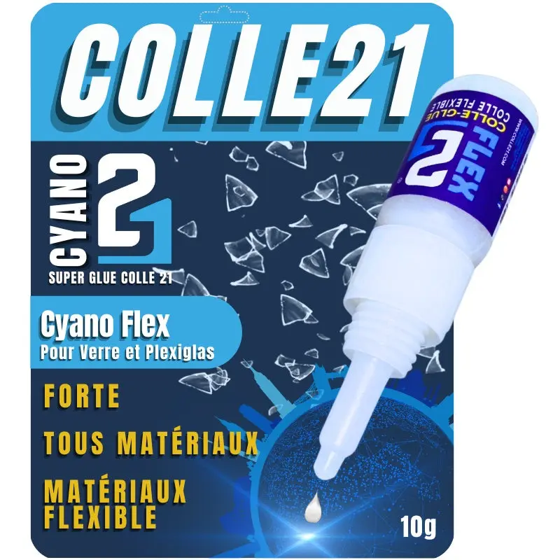 Super Glue Colle21 FLEX 21 - 10g | Colle Extra-Forte Multi-Usages Idéale pour le modélisme, le bricolage créatif et les réparations techniques exigeantes.🛠️