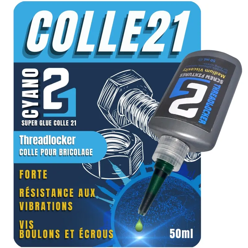 🔧 THREADLOCKER by Colle21 – Frein-filet professionnel pour fixations sécurisées – 50 ml.