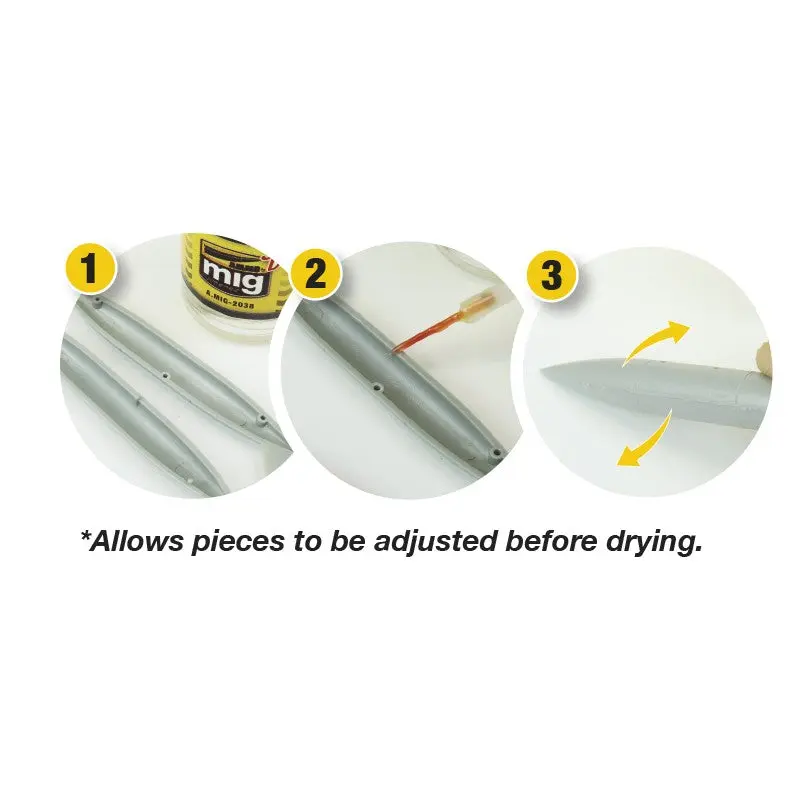 🧪 CEMENT SLOW DRY MEDIUM by Colle21/AmmoMig – Colle spéciale modélisme et maquettes, conçue pour obtenir des joints invisibles et une finition haute qualité sur plastique et résine.– 30 mL