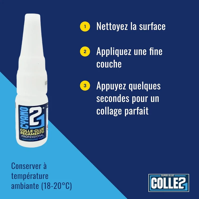 🚀 Superglue Cyano Colle21 10g | Colle Extra-Forte Ultra Fluide – Séchage Express – Réparations Précises & Multi-Matériaux – Format Compact & Haute Performance