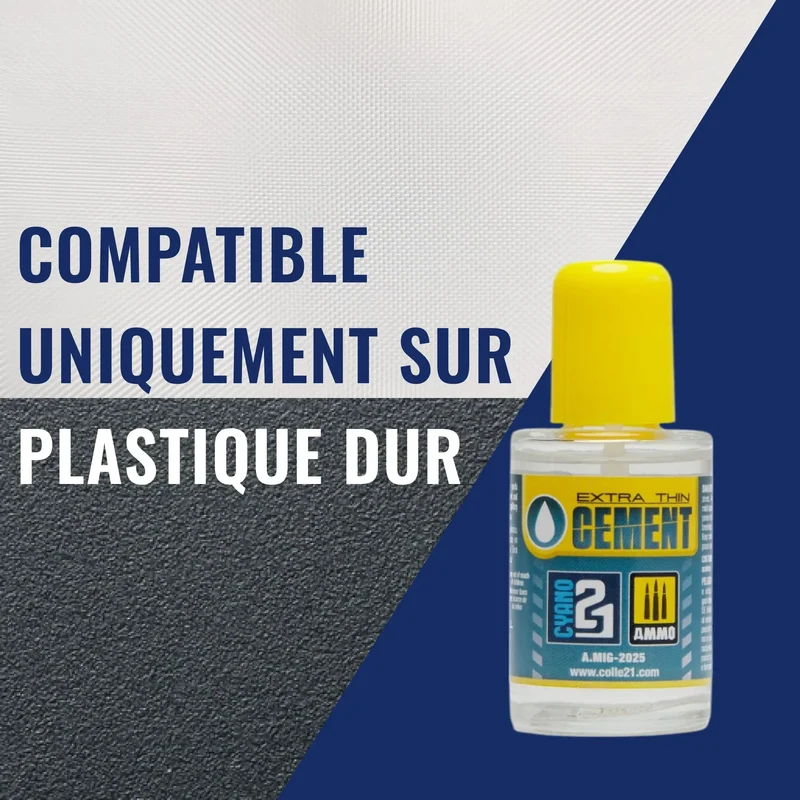 🧪 EXSTRA THIN CEMENT TRANSPARENT by Colle21/AmmoMig – Colle pour assemblage de précision en plastique – 30 mL - Colle spéciale modélisme et maquettes, conçue pour obtenir des joints invisibles et une finition haute qualité sur plastique et résine. 🛠️✨