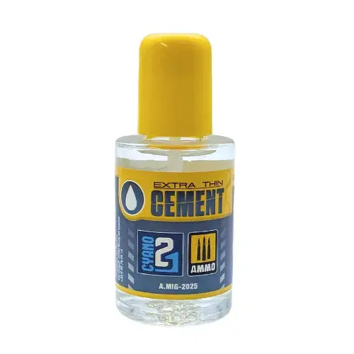 🧪 EXSTRA THIN CEMENT TRANSPARENT by Colle21/AmmoMig – Colle pour assemblage de précision en plastique – 30 mL - Colle spéciale modélisme et maquettes, conçue pour obtenir des joints invisibles et une finition haute qualité sur plastique et résine. 🛠️✨