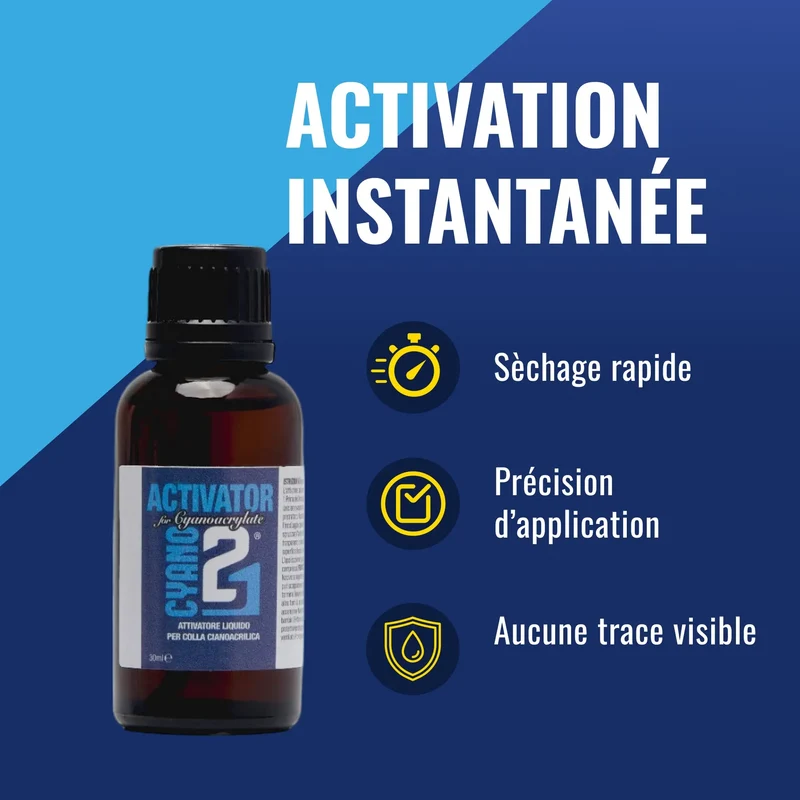 🚀 Activateur Liquide Superglue Colle21 – 30ml | Activation Instantanée pour Colle Cyanoacrylate | Collage Rapide et Précis avec Pinceau Applicateur
