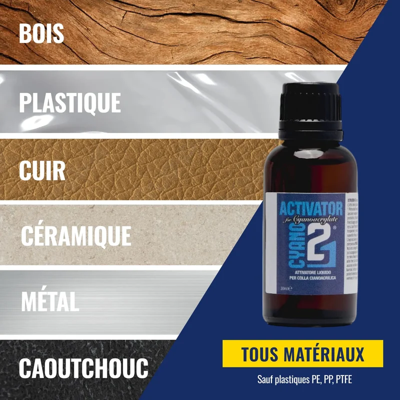 🚀 Activateur Liquide Superglue Colle21 – 30ml | Activation Instantanée pour Colle Cyanoacrylate | Collage Rapide et Précis avec Pinceau Applicateur