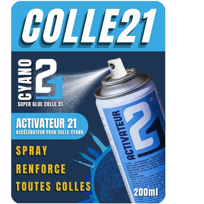 🚀 Activateur Spray Colle21 200ml | Accélérateur de collage pour Colle cyanoacrylate – Activateur Spray Parfaite pour les travaux de modélisme de précision, le bricolage artistique et les réparations techniques à haute exigence. 🛠️
