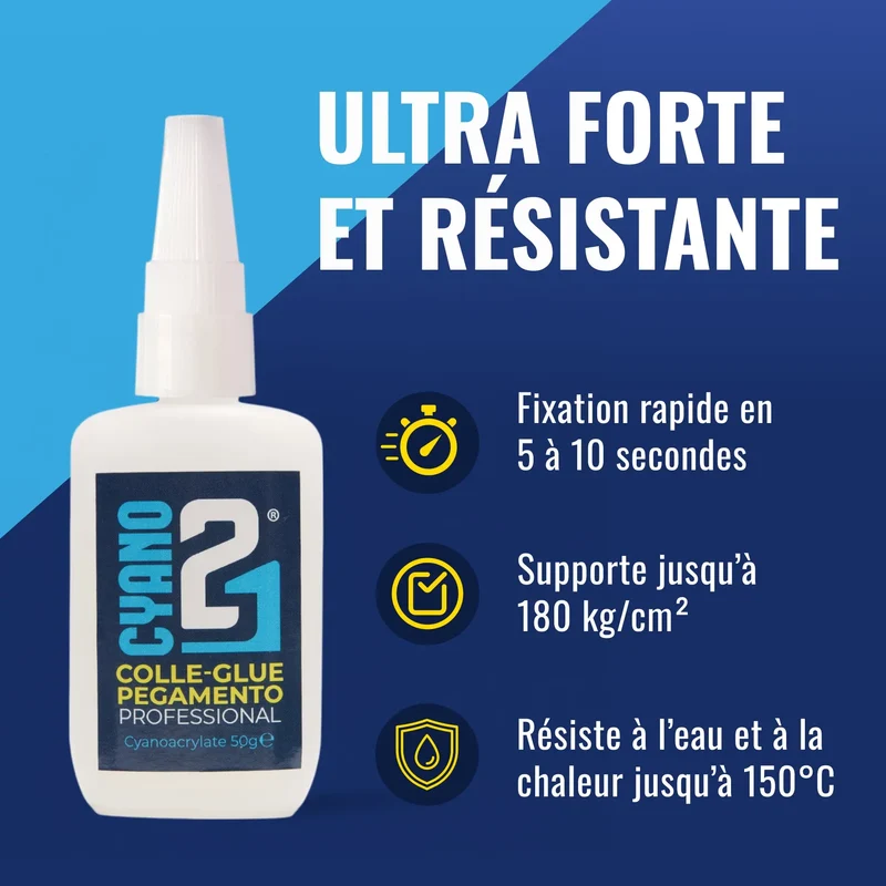 🚀 Super Glue Cyano Colle21 50g | Colle cyanoacrylate extra-forte multi-supports Parfaite pour les travaux de modélisme de précision, le bricolage artistique et les réparations techniques à haute exigence. 🛠️