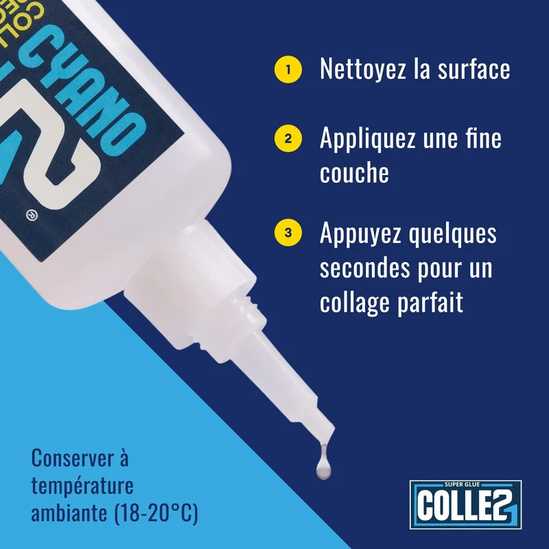 🚀 Super Glue Cyano Colle21 50g | Colle cyanoacrylate extra-forte multi-supports Parfaite pour les travaux de modélisme de précision, le bricolage artistique et les réparations techniques à haute exigence. 🛠️