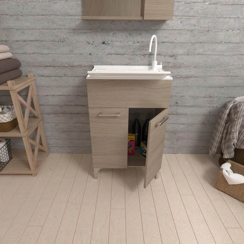 Lavatoio 2 ante da cm 50x50 colore rovere fumo