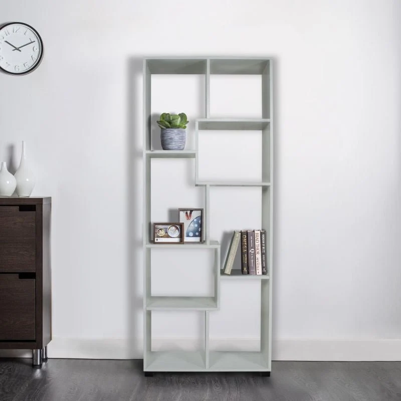 Libreria giorno 8 ripiani 70x24xh 178cm color rovere sbiancato