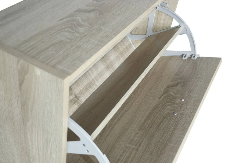 Scarpiera doppia profondità 3 ante, legno Rovere 63X24X115cm