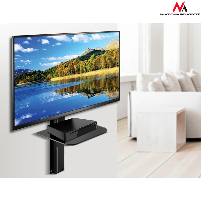 Maclean MC-772 TV Wall Bracket Holder Mount Shelf DVD Xbox PS4 PS5 LCD LED 32 "- 55 "